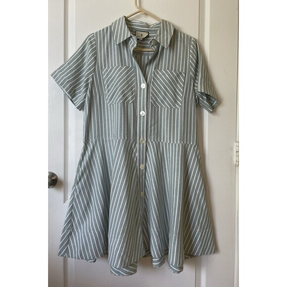 Tuckernuck Striped Mini Dress in Blue and White - Picture 2 of 13